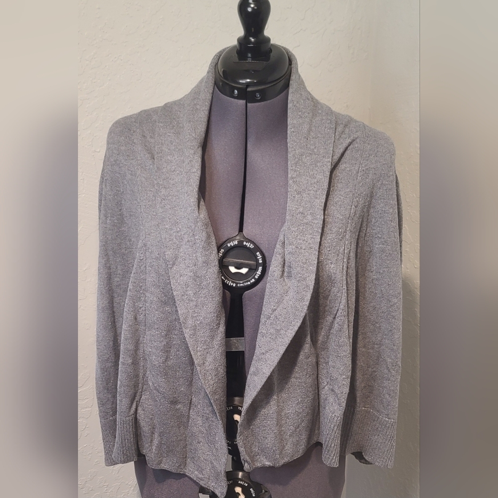 Eileen Fisher 100% Organic Cotton cardigan gray women's size large